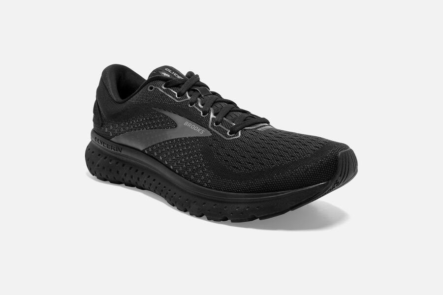 Glycerin 18 Road Brooks Running Shoes NZ Mens - Black - GBQKJX-068